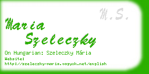 maria szeleczky business card